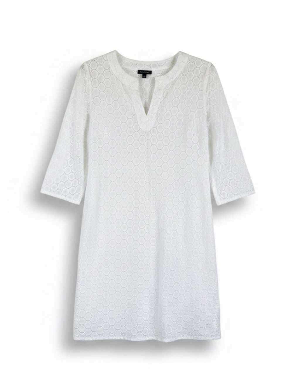 Talbots White Cotton Eyelet Beach Suit Cover Up Tunic Dress Coastal Vacation